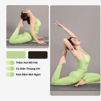 Bộ Tập Nữ Livan LV25N01F514 Áo Croptop Phối Lưới Kèm Đệm Ngực & Quần Legging