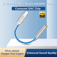 Conexant DAC Cable USB Type-C to 3.5mm Jack HiFi Audio Amp Adapter QKZ Wired Earphone for iPhone16/1