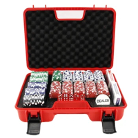 300pcs Poker Chips Case PP Material Casino Monopoly Chips Storage Box Chip Container Protable Mambling House Tokens Suitcase