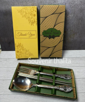 40 Souvenir Set Sendok Set Stainless Wayang Kemasan Full Box Rustic Dan Warna