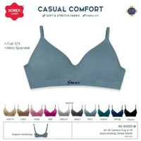 Sorex Bra Tanpa Kawat Busa Kait 3 Setara Cup B Bra Harian Casual Comfort BH 65001 Hitam 40