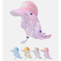 Summer Baby Sun Hat Baby Girls Boys Caps Cartoon Panama Children's Hat UV Protection Travel Beach Kid Bucket Hat SPF 50+