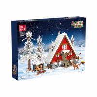IN STOCK 89141 2355pcs Santa's House Building Blocks Moc Idea Snow Cabin Bricks Construction Children's Toys Christmas Gift Set