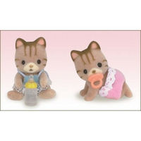 【Fun心玩】EP20172 麗嬰 日本 EPOCH 森林家族 斑紋貓雙胞胎 扮家家酒 人偶 兒童 玩具 聖誕 生日 禮物