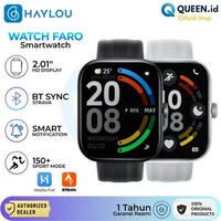 Haylou Faro Smartwatch 2.01" HD Display 1ATM Watch Sport Smart Notification Jam Tangan BLACK