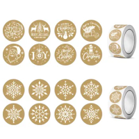 500pcs Gift Tags Merry Christmas Stickers Seal Labels Self-adhesive Christmas Label Stickers Scrapbooking Snowflake Cards Label