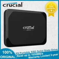 Crucial X9 Portable SSD Read Up to 1050MB/s 1TB 2TB 4TB USB 3.2 External Solid State Drive Lightweight Small with 3 for PC Mac