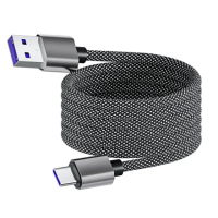 【樂樂】USB-A to Type C磁吸式傳輸充電線 100cm(多彩編織 升級銅芯 65W快充 安卓手機適用)