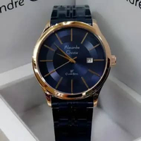 JAM TANGAN PRIA ALEXANDRE CHRISTIE ANALOG ORIGINAL STAINLES CLASSIC STEEL NAVY ROSE GOLD 8348 AC 834
