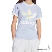 【下殺】Adidas 短袖上衣 女裝 三葉草 棉 藍【運動世界】IT9822