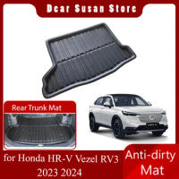 Car Rear Trunk Mat for Honda HR-V HRV Vezel RV3 2023 2024 Parts Custom Tray Liner Floor Pad Space Boot Carg Cover Accessories