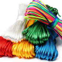 New 20m/Roll 2-2.5mm Chinese Knotted Threads Rope Rattail Satin Macrame Braided String Nylon Cord For Jewelry DIY Beading Thread