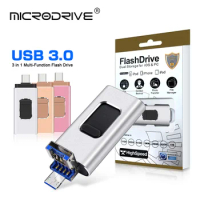 USB Flash Drive 3 IN 1 Type C OTG Micro USB Pen Drive 32GB 64GB 128GB 256GB 512GB For phone High Speed USB Stick Pendrives