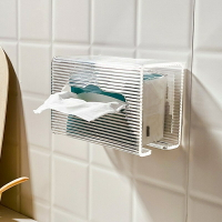亞克力壁掛式紙巾盒免打孔衛生間廁所洗臉巾捲紙多功能置物捲紙架