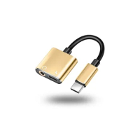 2 in 1 Type C To 3.5 mm Earphone Jack Adapter USB C Audio Cable Splitter Converter for Samsung LG Xiaomi Type-c Smart Phone