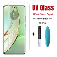3D Curved Full Glue UV Tempered Glass For Motorola Edge 40 Neo Screen Protector For Motorola Edge 40 Pro Protective Film Glass