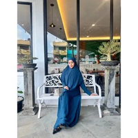 HIJRA STORIES - Abaya Set Hijab Bandana Khimar Gamis Set Hijab Alma Series 2 [FREE GIFT] Emerald, L 
