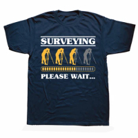 Land Surveying Please Wait Engineer Tripod Land Surveyor T Shirts Graphic Cotton Streetwear Short Sleeve Birthday Gifts T-shirt