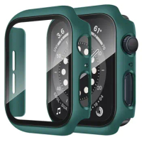 Rugged Case Compatible with Apple Watch Series 9/8/7/6/5/4 40mm/41mm/44mm/45mm,With tempered glass watch case for iWatch.