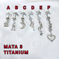ANTING PUSAR PERMATA 3 TITANIUM / ANTING TELINGA PERMATA 3 TITANIUM / ANTING PERMATA 3 TITANIUM Puti