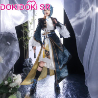 IN STOCK Xingqiu Doujin Cosplay Costume Game Genshin Impact Cosplay DokiDoki-SR Xing Qiu Doujin Men Cosplay Costume Xingqiu Wig