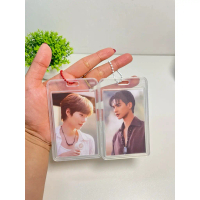 Shein กรอบใส่การ์ด ที่ใส่บัตรพนักงาน/นักเรียน/Photo Card แนวตั้ง กรอบ PP ใส พร้อมโซ่ไข่ปลา Frame Car