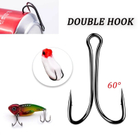 【Leooel】Kail Ganda Double Hook Hitam Glossy Minnow Stickbait Poper Soft Hard Frog Umpan Lure Jig UL 