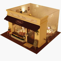 ✤宜家✤【WT16120910】手製DIY小屋 手工拼裝房屋模型建築-愛的旋律咖啡館