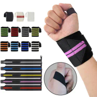 1Pair Wristband Wrist Support Brace Straps Extra Strength Weight Lifting Wrist Wraps Bandage Fitness Gym Training Wrist Wrap