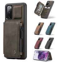 For Samsung Galaxy S20 FE / A52 / A52S 5G CaseMe Wallet Case PU Leather Zip Pocket Matte Retro Stand Back Cover