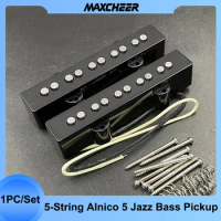 5-String Alnico 5 Jazz Bass Pickups Neck-9.6K &amp; Bridge-11.1K Pickup Fit 5 Strings Open Jazz Bass Guitar Pickup Part