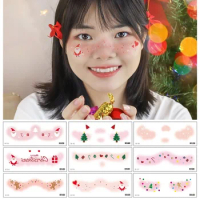 Xmas Face Tattoo Temporary Festival Party Makeup Sticker Disposable Tatto Cute Girls Boys Dress Up Kid Christmas Gift Waterproof