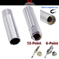 3/8\ 14mm 16mm 21mm 12-point 6-point Ultra Thin Magnetic Spark Plug Socket Remover Wrench Drive Plug