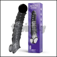 Kdmm Wolf Fangs Extention Pria Delay Silikone Tunda Ejakulasi Condom Vibrat Getar NON GETAR UNGU