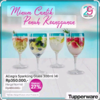 Tupperware Allegra Sparkling Glass @300ml   Minum Cantik Penuh Keanggunan