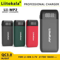 LiitoKala Lii-MP2 Lii-D4XL Lii-C2 18650 21700 Rechargeable Battery Charger And Power Bank QC3.0 Input/Output Digital Display