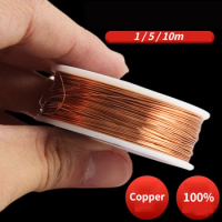1/5M/10M 100% Pure Copper Wire T2 Copper Coil Conductive Copper Wire, 0.2 0.3 0.4 0.5 1.0 1.5 2.0~3mm ，Superfine Copper Wire,