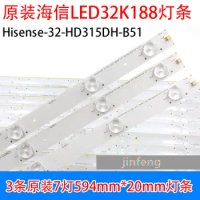 100% New LED bar light for 32inch Hisense LED32K188 TV Hisense_32_HD315DH-B21_3X7_3030C 595mm 1set=3pcs 1pcs=7led