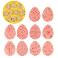 Easter Cookie Cutters Non-Sticky Biscuits Pastry Cutter Set 10Pcs Easter Egg Cookie Molds For DIY Biscuits Cake Fondant