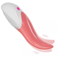 Masturbation electric simulation tongue clitoral nipple stimulation 10 frequencies licking vibration integrated USB charging