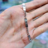 gelang rantai 3 plat silver 925 edisi dewasa