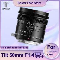 TTArtisan 50mm F1.4 Tilt and Shift Lens Full Frame MF Portrait Lens for Olympus EPM1 Nikon Z50 Canon RP Fuji X-T2 Leica T Sony