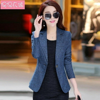 西服女 秋裝新款修身女士小西服長袖休閒ol氣質韓版小西裝外套短款潮 歐歐流行館