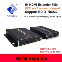 70m HDBaseT HDMI-compatible Extender Over RJ45 CAT6 Cable 4K KVM RS232 POE Extender With IR HDMI 1.4V Full HD 3D,4K Repeater