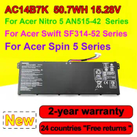 Laptop Battery For Acer Nitro 5 AN515-42 For Acer Spin 5 For Acer Swift SF314-52 Series AC14B7K 4ICP5/57/80 15.28V 50.7Wh