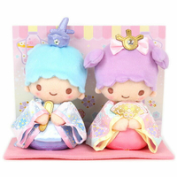 大賀屋 日貨 雙子星 娃娃 玩偶 和服娃娃 女兒節 裝飾 擺飾 KIKI LALA 三麗鷗 正版 J00050557