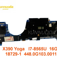 Original for Lenovo ThinkPad X390 Yoga Laptop motherboard I7-8565U 16GB 18729-1 448.0G103.0011 tested good free shipping