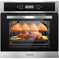 Single Wall Oven 24" Built-in Electric Ovens with 11 Functions, 8 Automatic Recipes, 2800W, 240V, 2.5Cu.f Convection Wall Oven