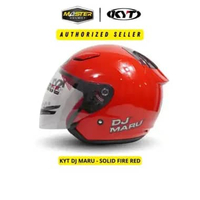 KYT DJ Maru Fire Helm Half Face - Red XL