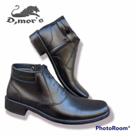 Sepatu Pdh Pria polri Tni ad satpam Resleting Asli Kulit hitam